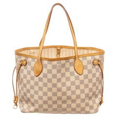 Louis Vuitton Beige Damier Canvas Neverfull PM Tote Bag with damier canvas