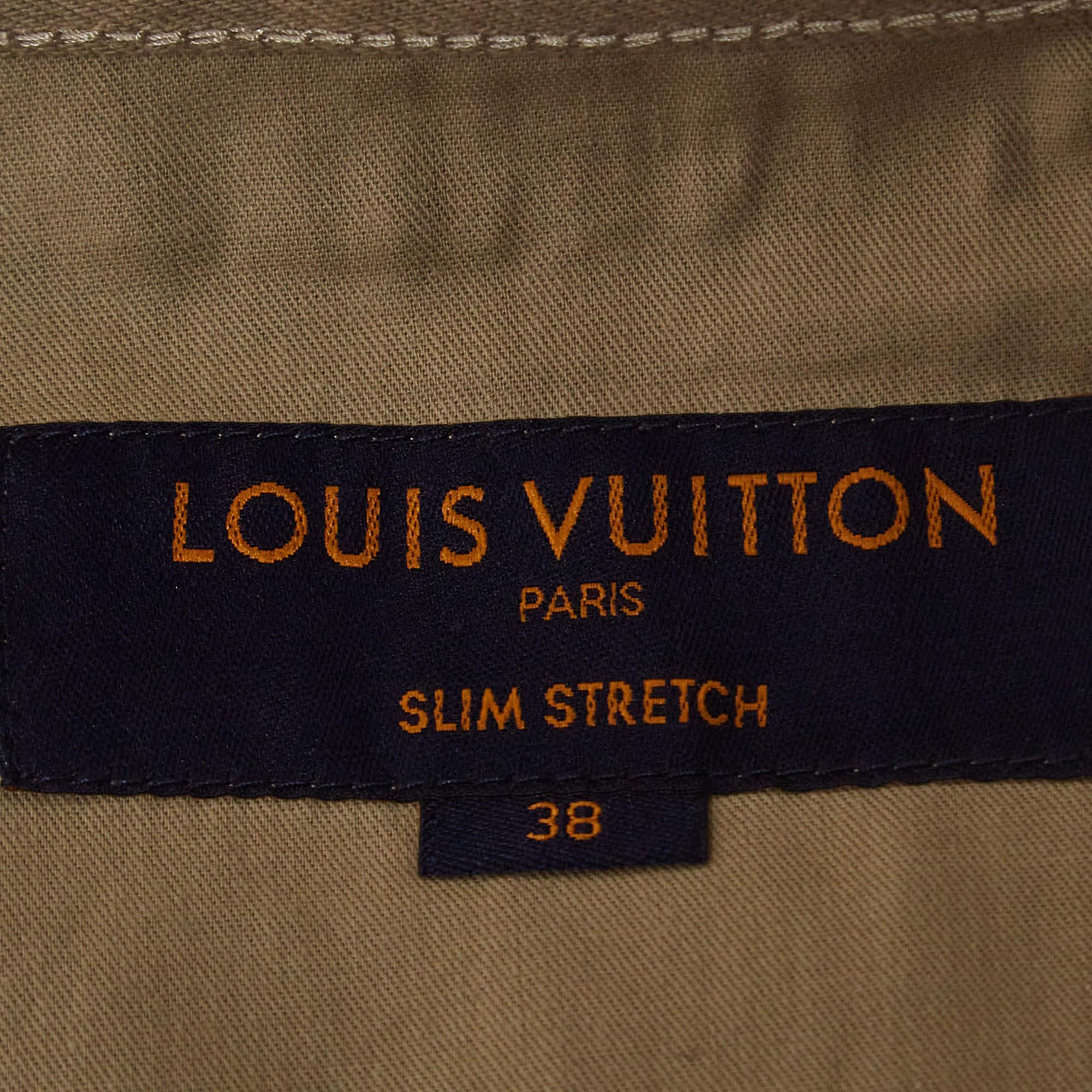 Women's Louis Vuitton Beige Denim Slim Stretch Jeans XXL Waist 38'' For Sale