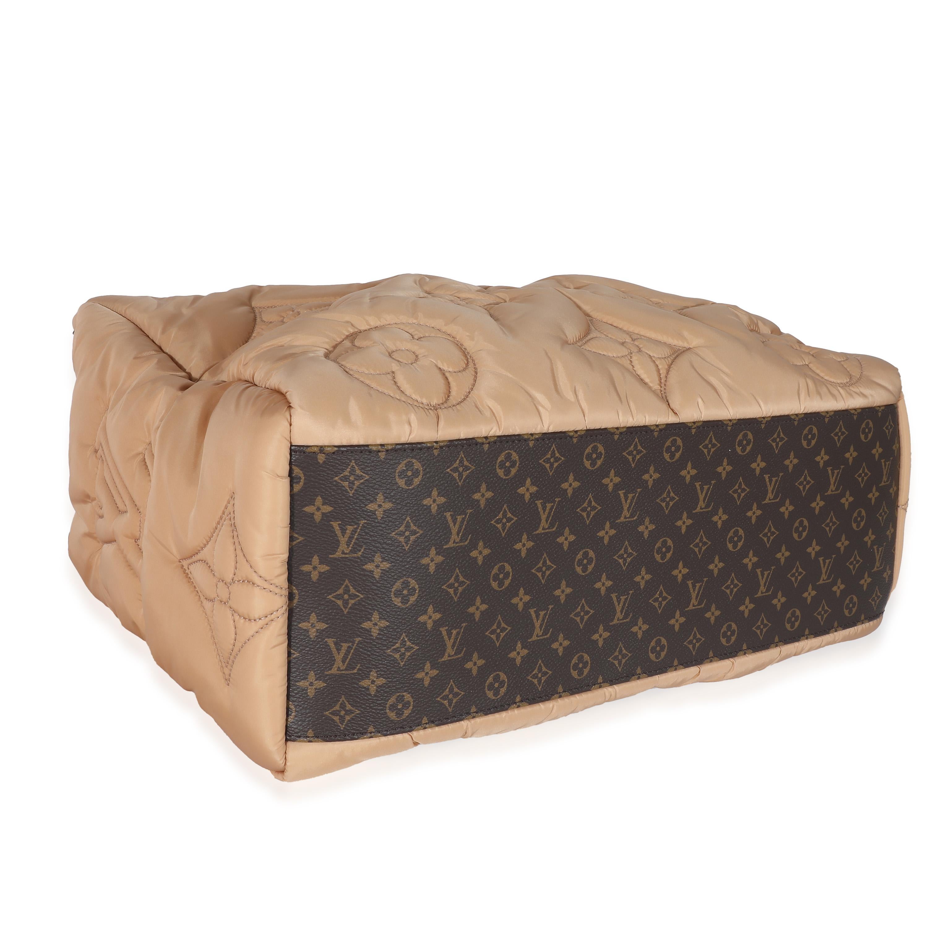 Louis Vuitton Beige Econyl Nylon Monogram Pillow Giant Onthego GM In Excellent Condition In New York, NY
