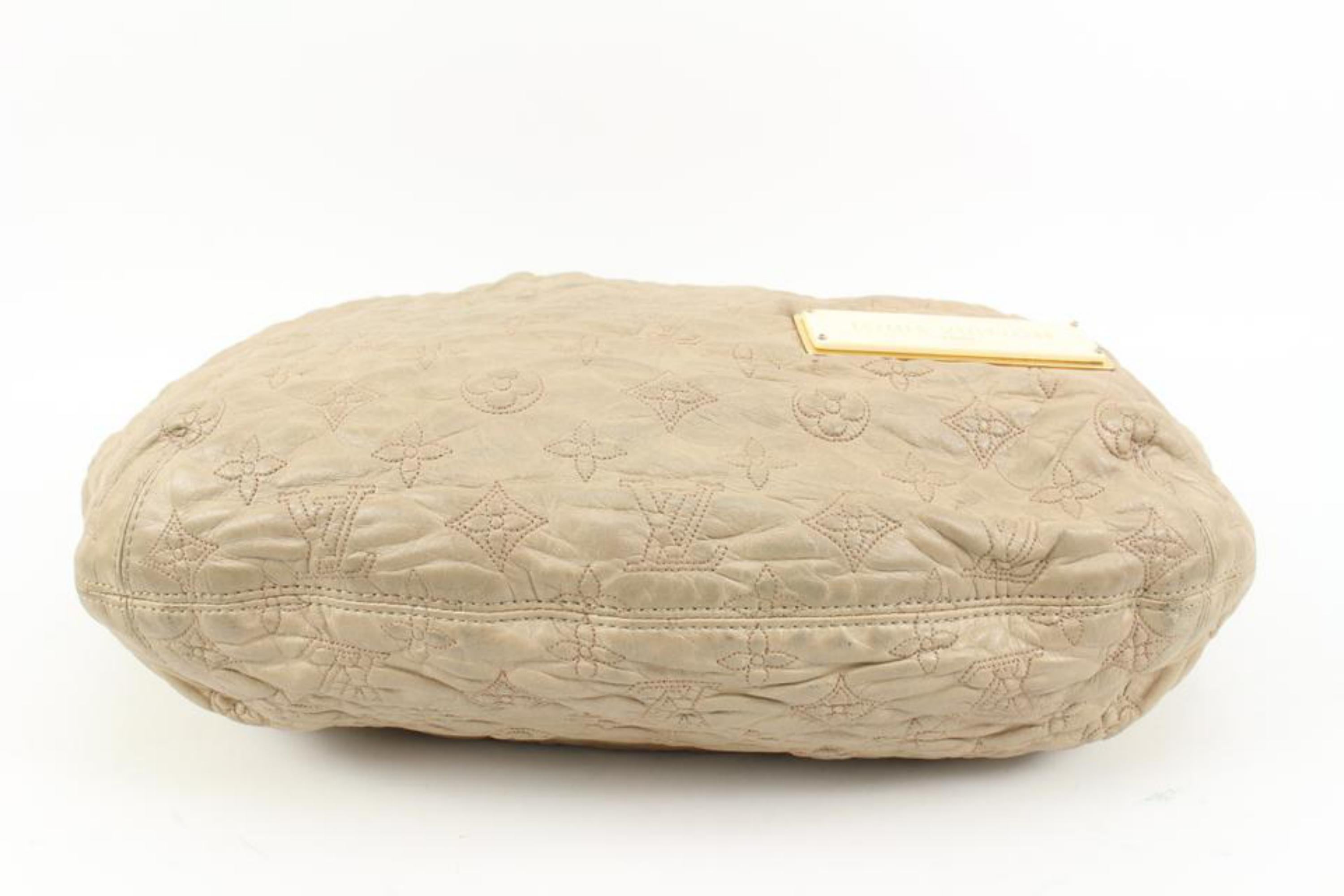 Louis Vuitton Beige Ecru Monogram Pelle Olympe Croissant Hobo 28lk324s in vendita 6