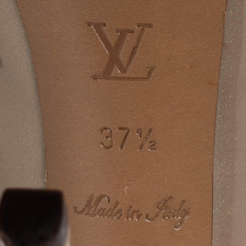 Louis Vuitton Beige Glitter Patent Leather Oh Really ! Escarpins à plateforme Peep Toe You Si en vente 4