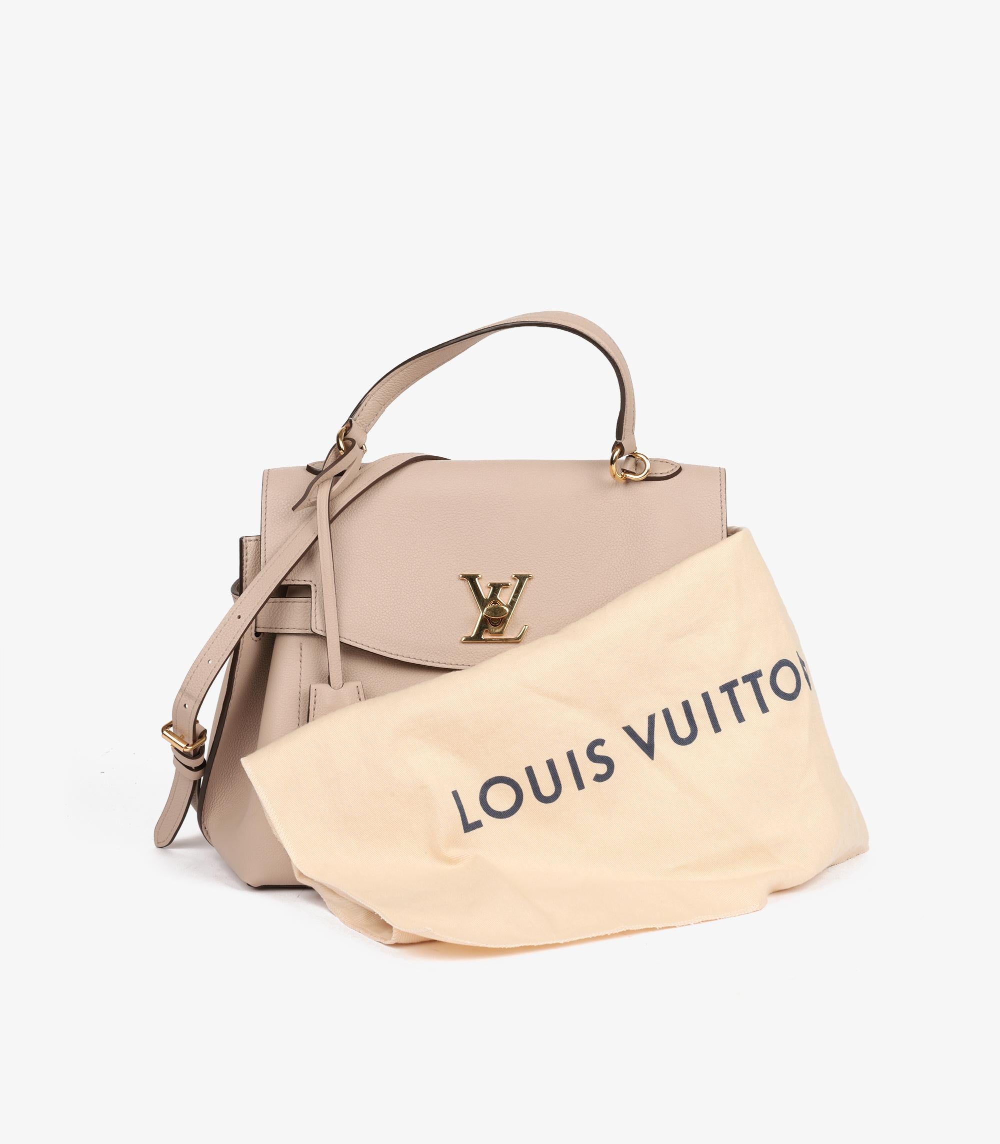 Louis Vuitton Beige Grained Calfskin Leather Lockme Ever MM 7