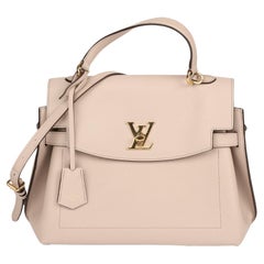 Louis Vuitton Beige Grained Calfskin Leather Lockme Ever MM
