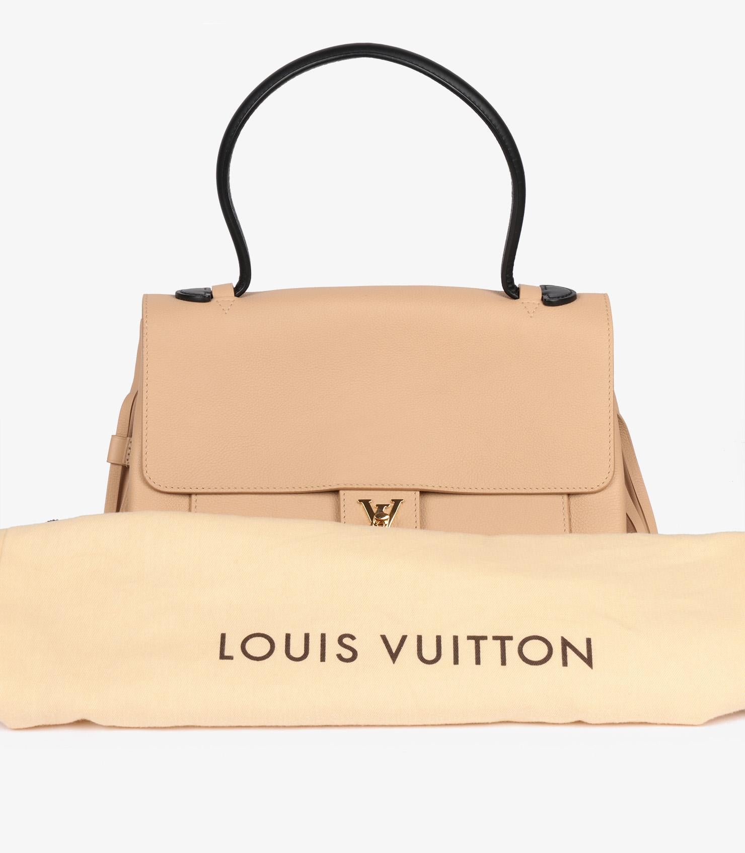 Louis Vuitton Beige Grained Calfskin Leather Lockme PM For Sale 6