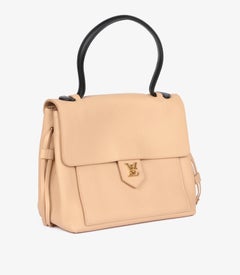 Louis Vuitton Beige Grained Calfskin Leather Lockme PM