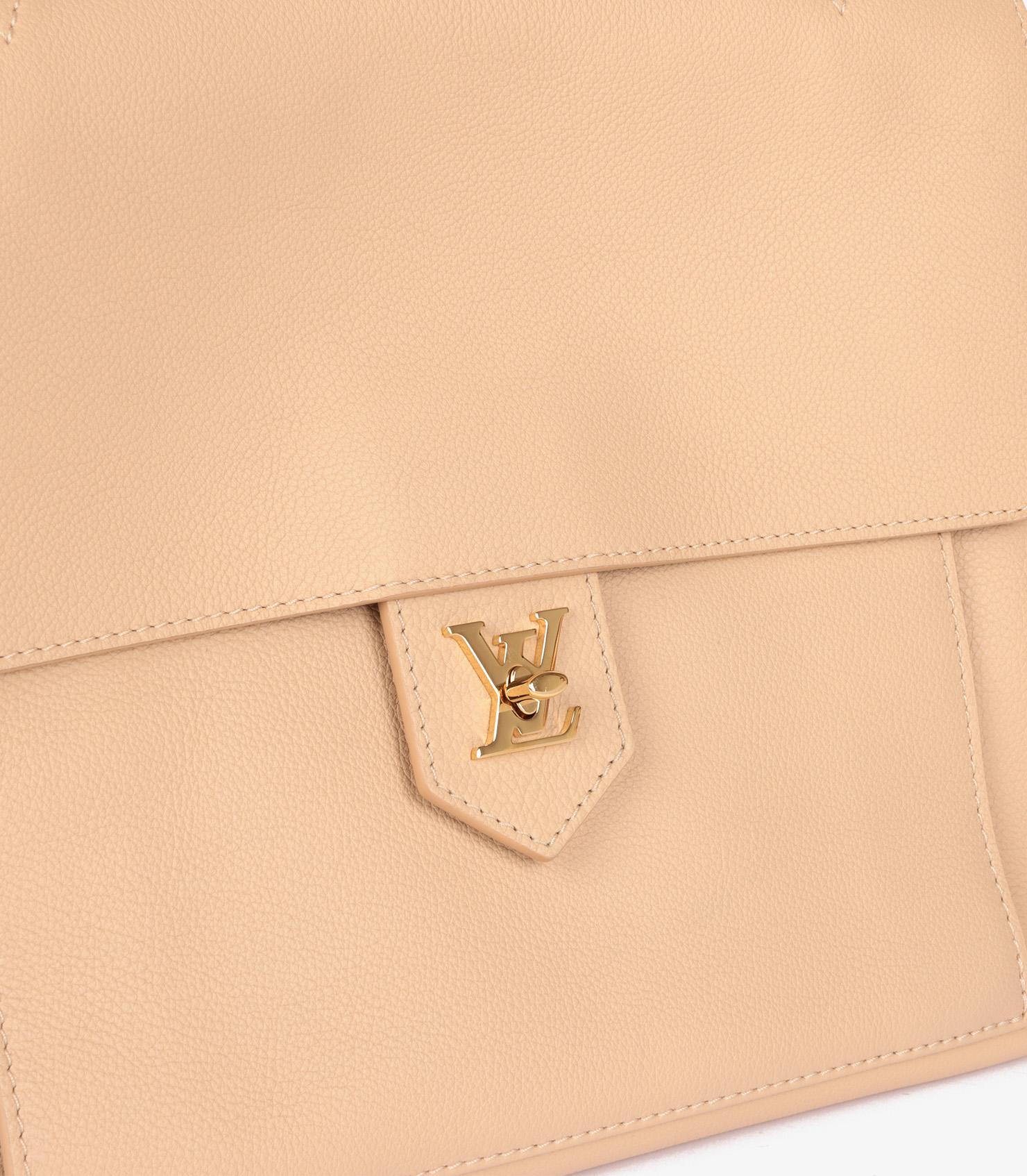 Louis Vuitton Beige Grained Calfskin Leather Lockme PM For Sale 2