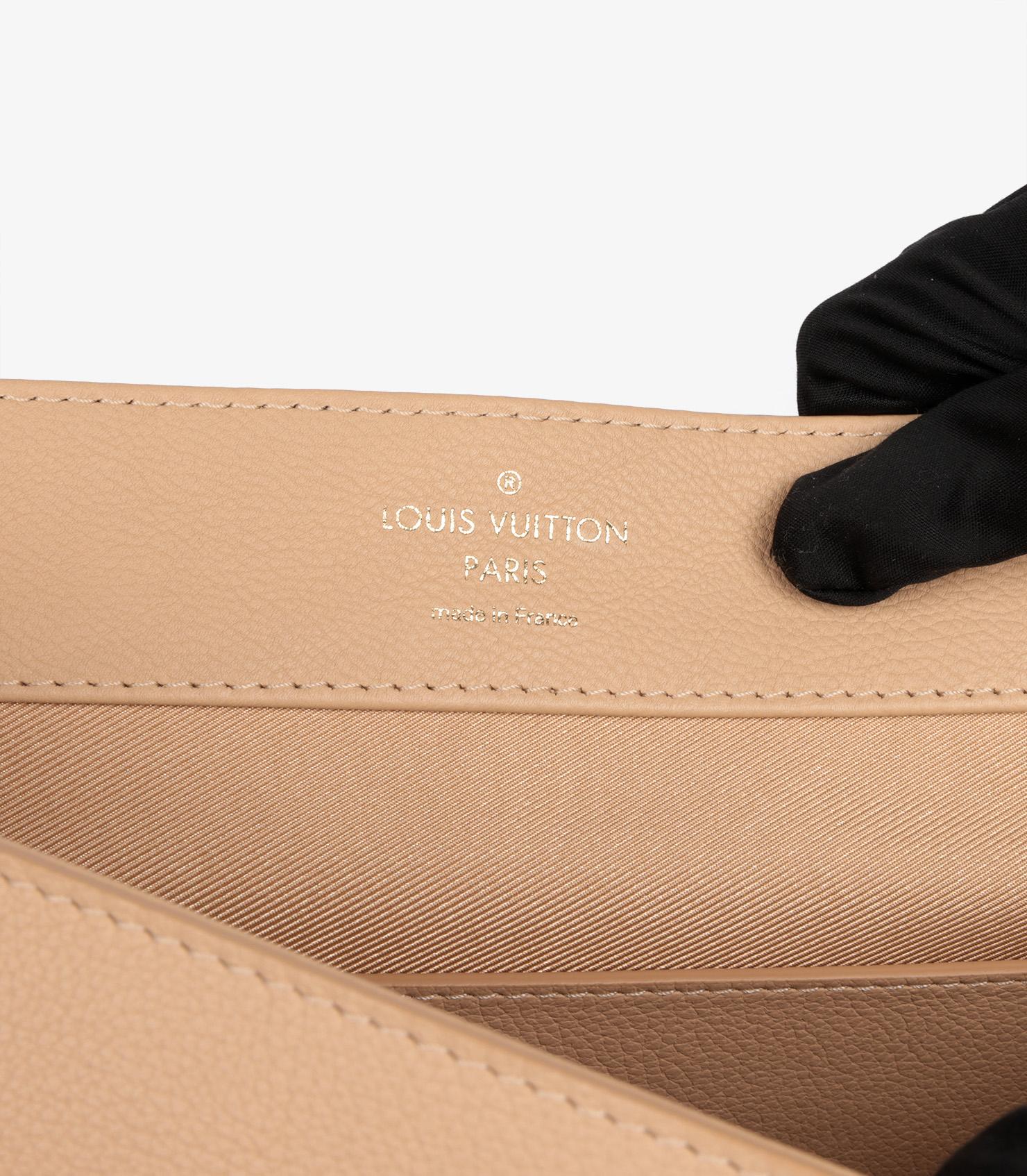 Louis Vuitton Beige Grained Calfskin Leather Lockme PM For Sale 3