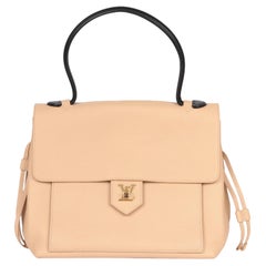 Louis Vuitton Beige Grained Calfskin Leather Lockme PM
