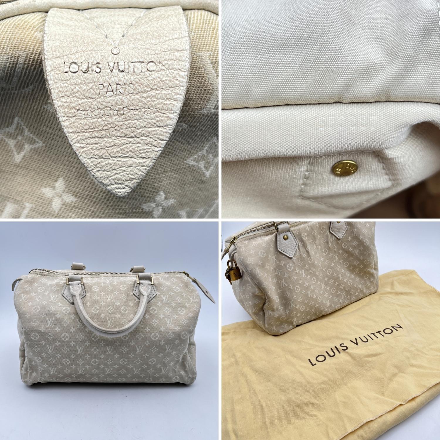 Louis Vuitton Beige Idylle Monogram Mini Lin Canvas Speedy 30 Bag In Good Condition In Rome, Rome