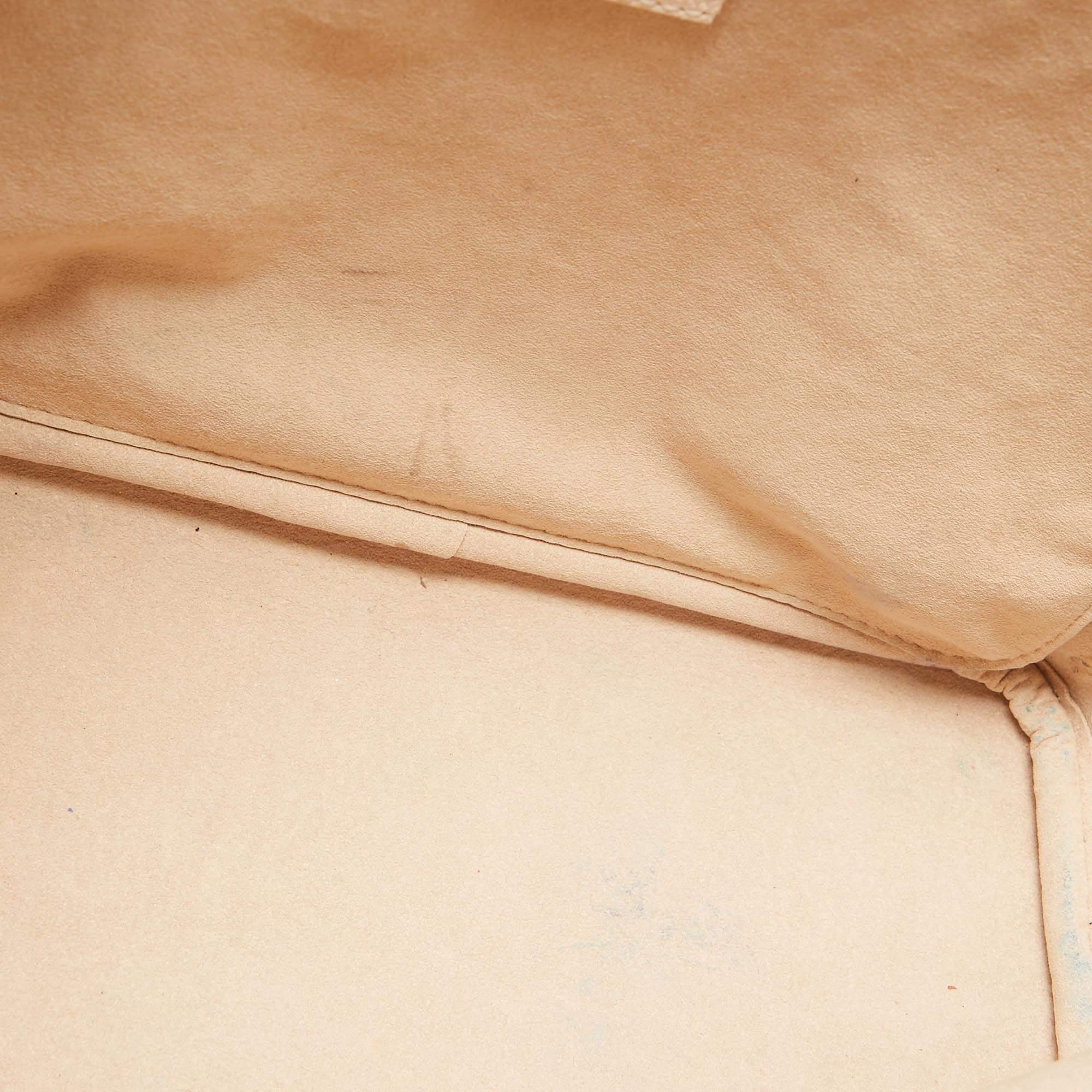Louis Vuitton Neverfull MM Tasche aus Empreinte-Leder in Beige/Khakigrün mit Monogramm 8