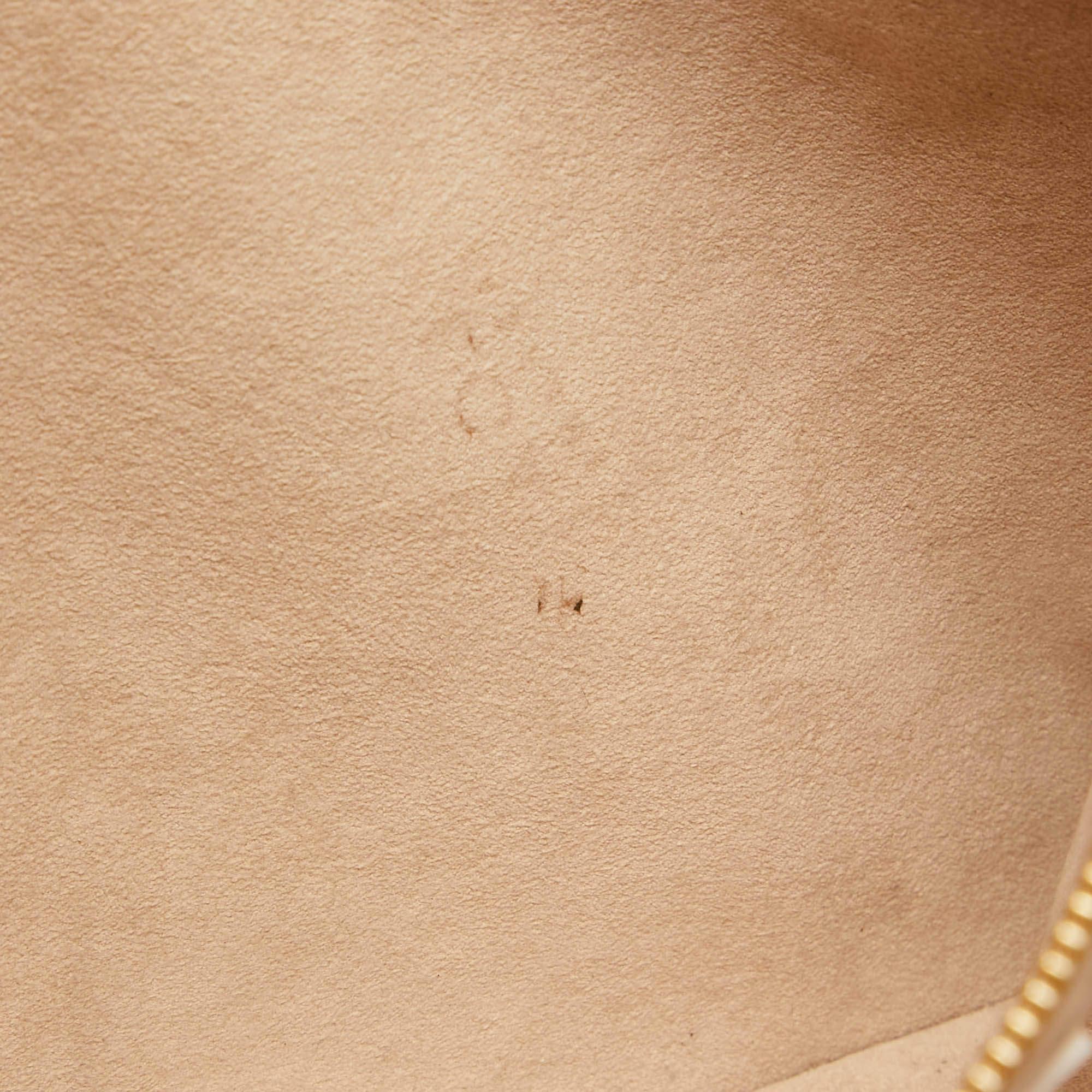 Louis Vuitton Neverfull MM Tasche aus Empreinte-Leder in Beige/Khakigrün mit Monogramm 9