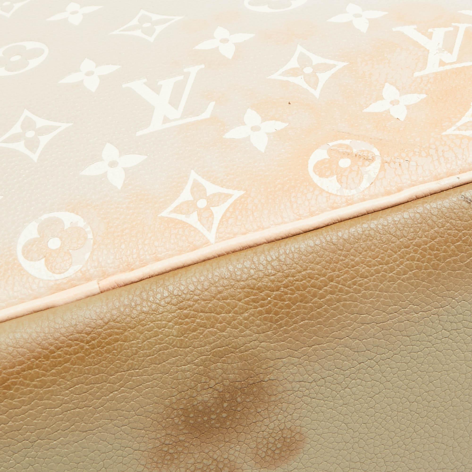 Louis Vuitton Beige/Kaki Green Monogram Empreinte Leather Neverfull MM Bag en vente 2