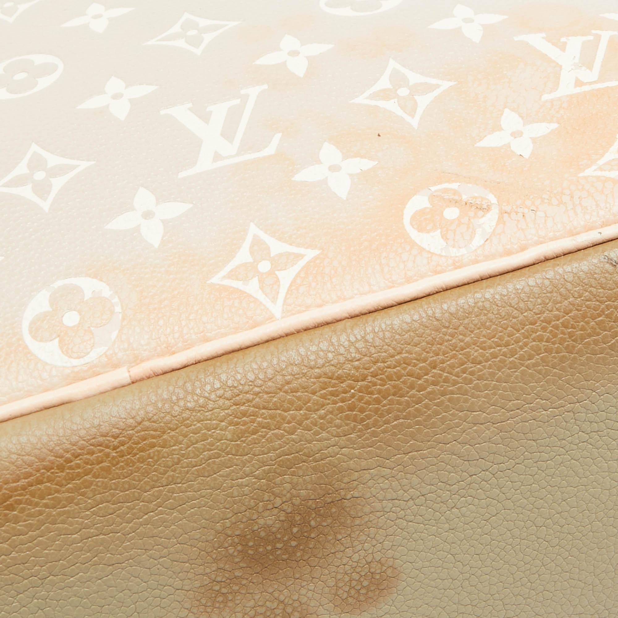 Louis Vuitton Beige/Khaki Green Monogram Empreinte Leather Neverfull MM Bag 2