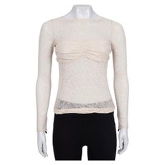 Louis Vuitton Beige Lace Body-Con Top Sz.36