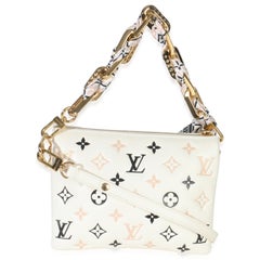 Louis Vuitton Beige Lambskin Embossed Monogram Tricolor By The Pool Coussin BB