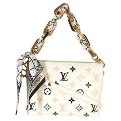 Louis Vuitton Beige Lambskin Embossed Monogram Tricolor By The Pool Coussin BB