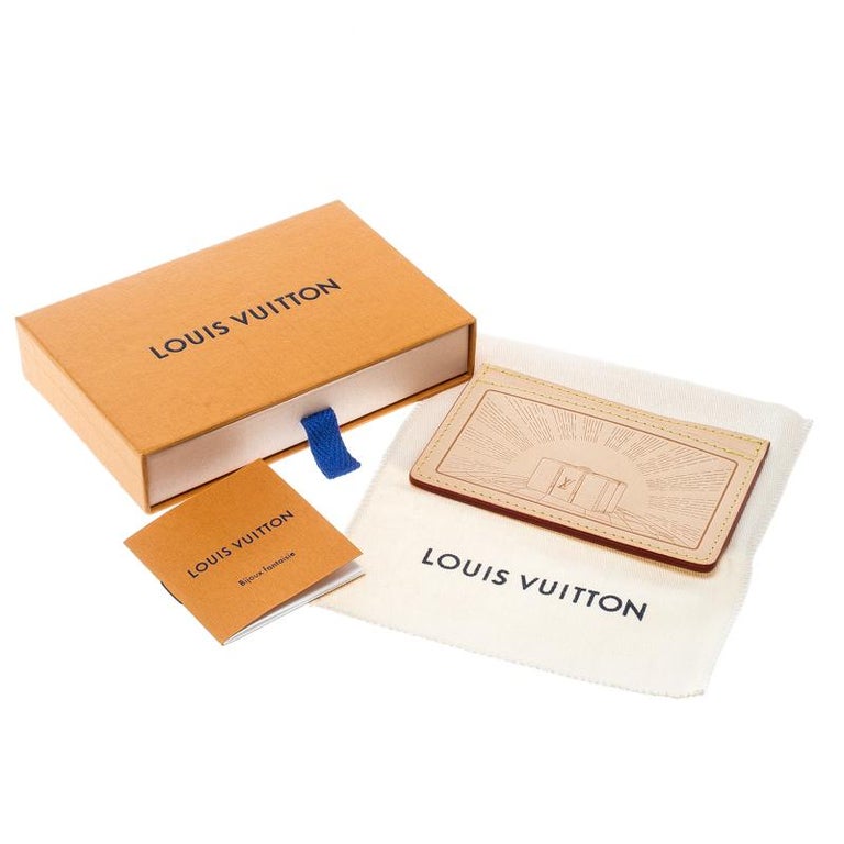 Louis Vuitton Beige Leather Earth Trunks Card Holder at 1stDibs