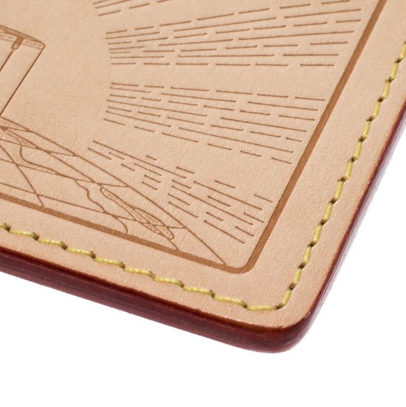  Louis Vuitton - Porte-cartes Earth Trunks en cuir beige Pour hommes 