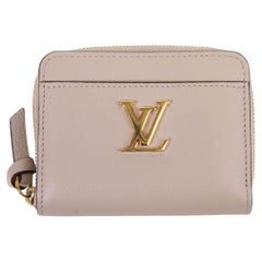Louis Vuitton Beige Leather Lockme Zippy Coin Purse