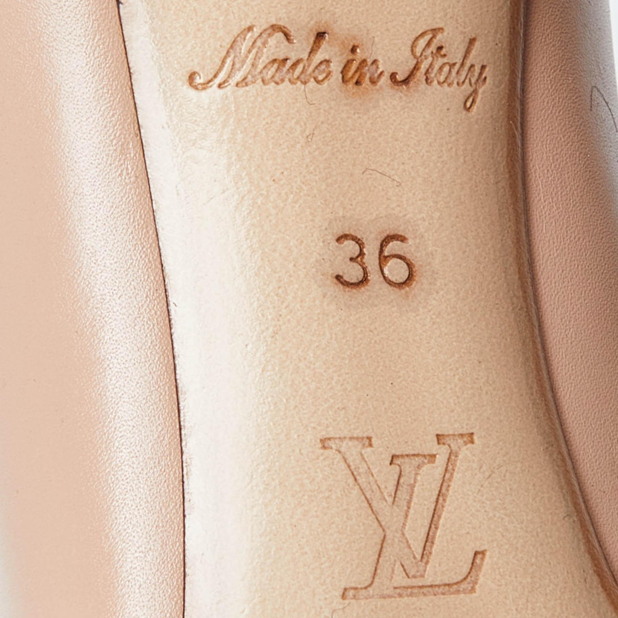 Louis Vuitton Beige Leather Pointed Toe Pumps Size 36 For Sale 4