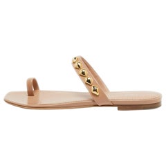 Louis Vuitton Beige Leather Slide Flats Size 39