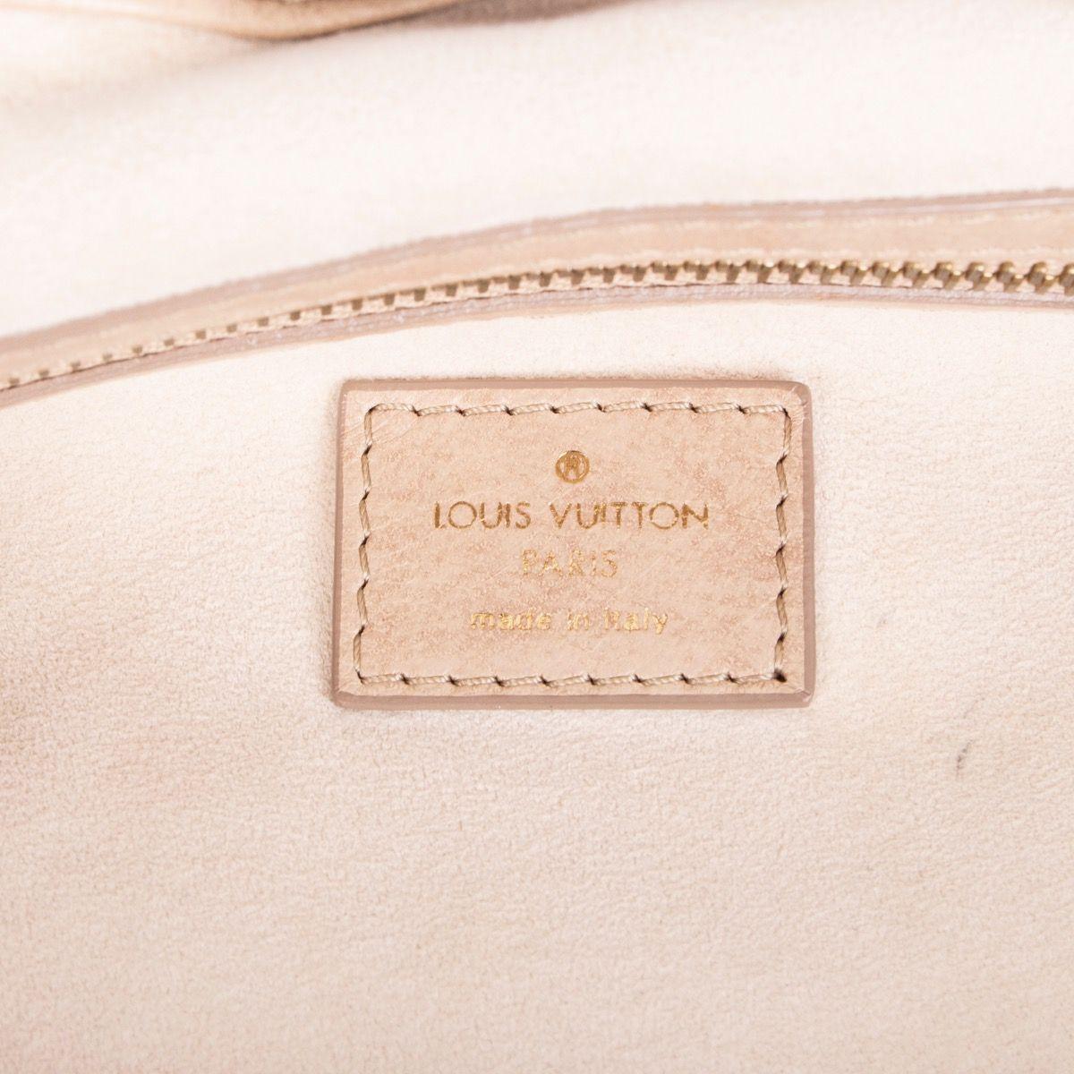 Women's LOUIS VUITTON beige leather STRATUS Monogram OLYMPE PM Shoulder Bag LTD ED