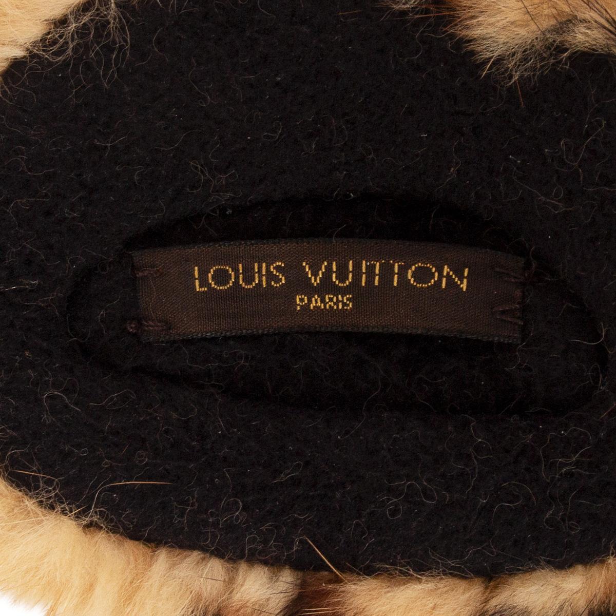 Boucles d'oreilles LOUIS VUITTON beige LEOPARD FUR Excellent état - En vente à Zürich, CH