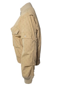 Louis Vuitton, Beige monogram bomber with pockets on the sleeve and chest