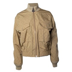 Louis Vuitton, Beige monogram bomber with pockets on the sleeve and chest