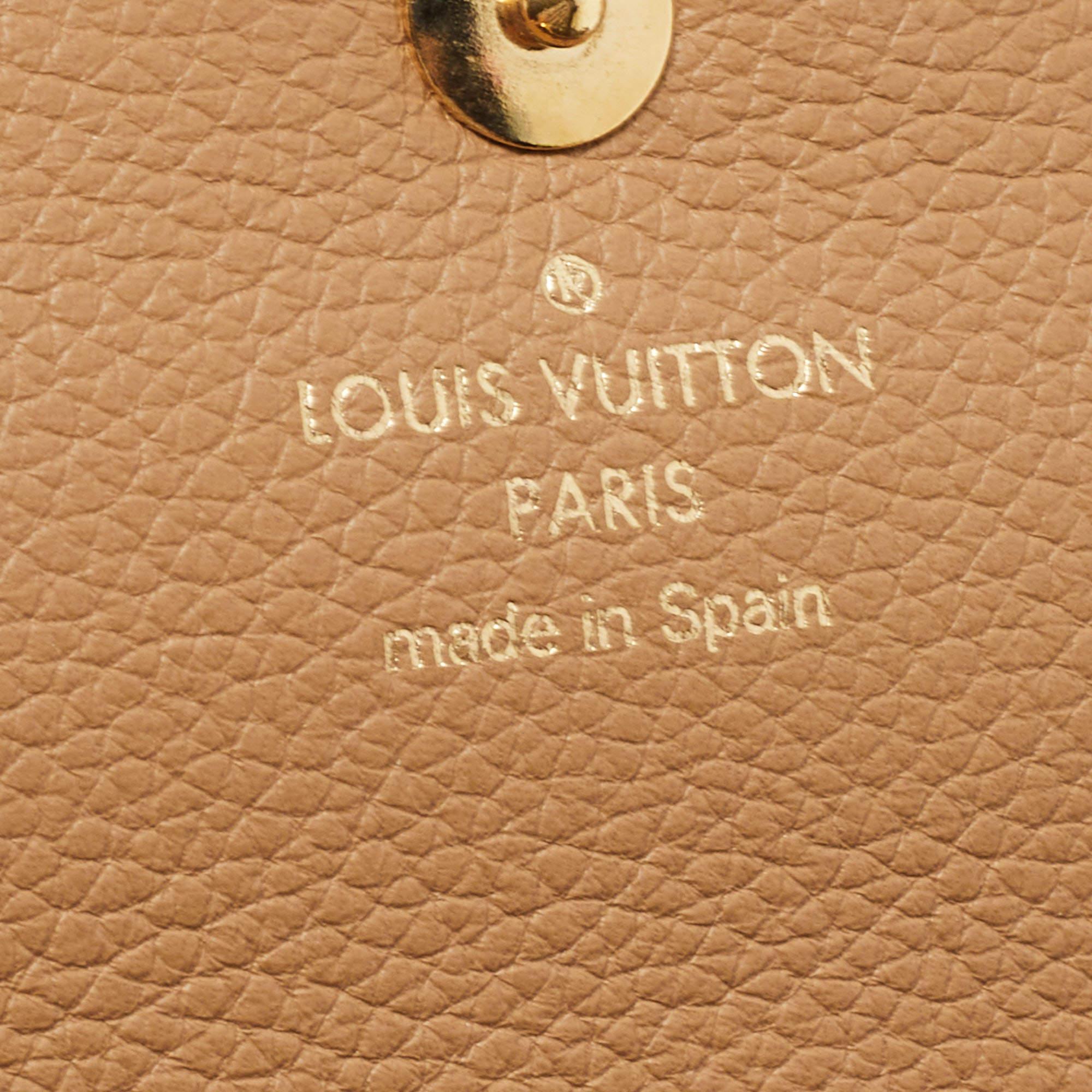Louis Vuitton Beige Monogram Canvas and Leather Double V Wallet For Sale 5
