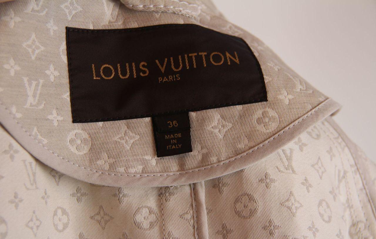 Louis Vuitton & Marc Jacobs 2007 beige monogram cotton trench coat vintage For Sale 2