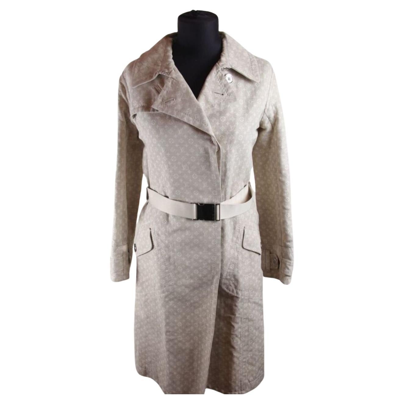 Louis Vuitton double breasted belted logo monogram trench coat women 