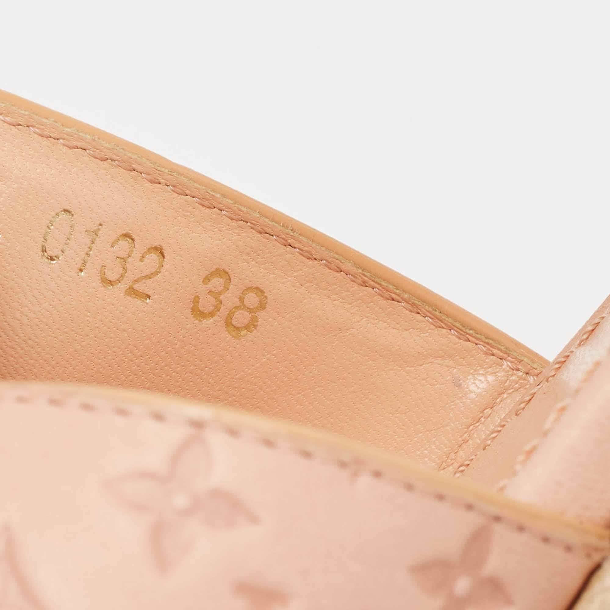 Louis Vuitton Beige Monogram Denim Formentera Espadrilles Wedge Sandals Size 38 4