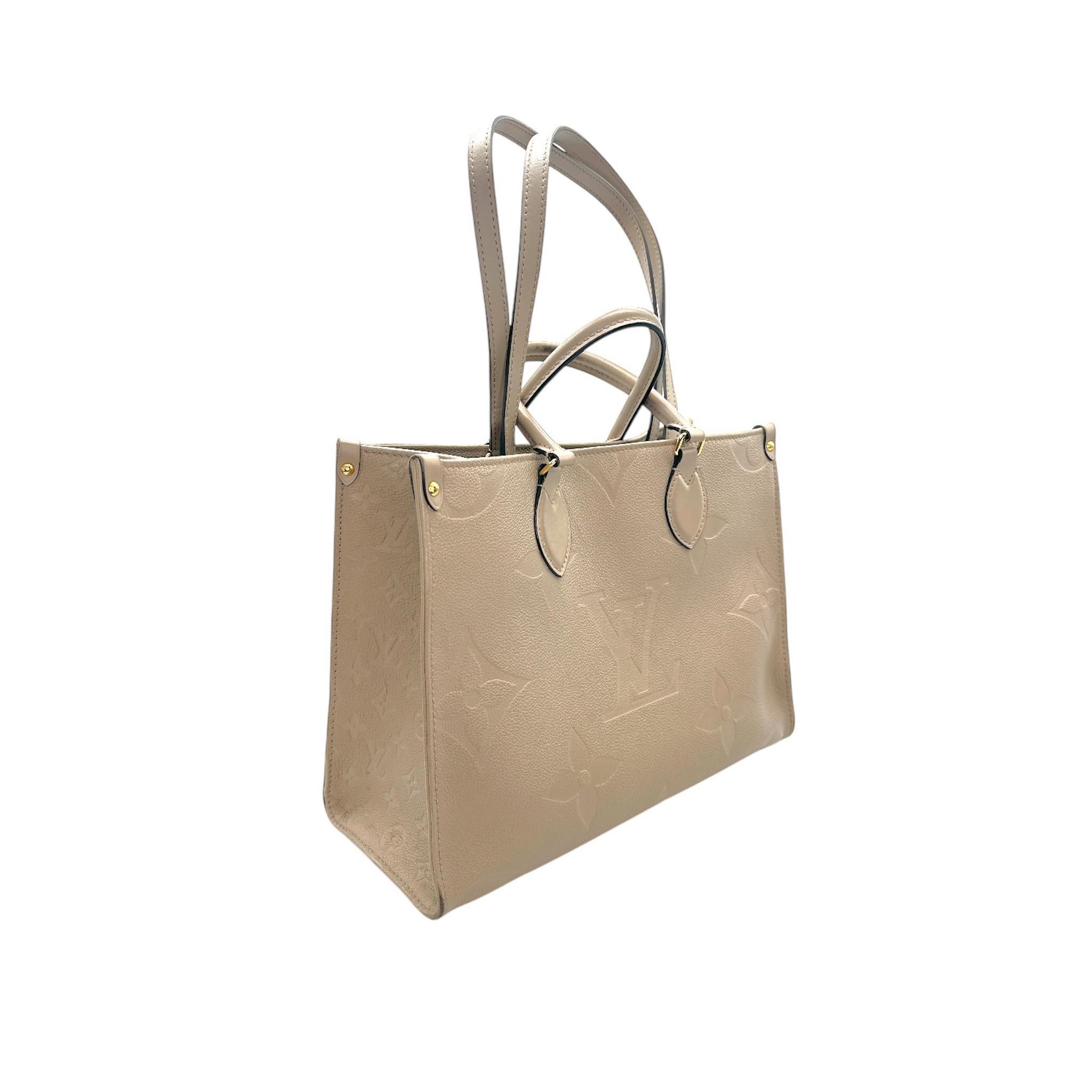 Launched in 2021, this stylishly oversized OnTheGo MM tote goes from workday to weekend without missing a beat. The bag’s square shape affords plenty of room for stowing office files and a laptop. For the first time, this model is offered in