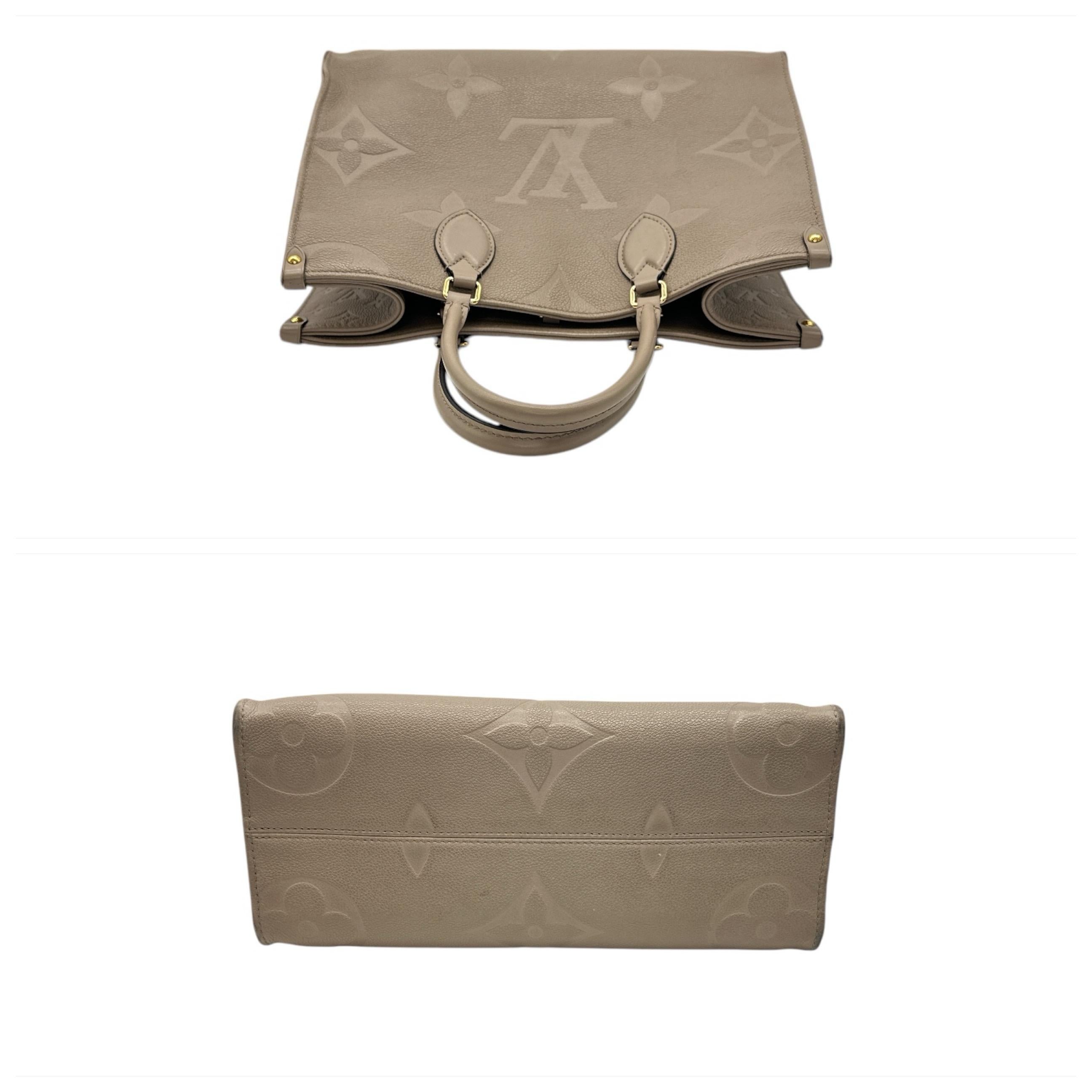 Louis Vuitton Beige Monogram Empreinte Leather Onthego MM Tote For Sale 1