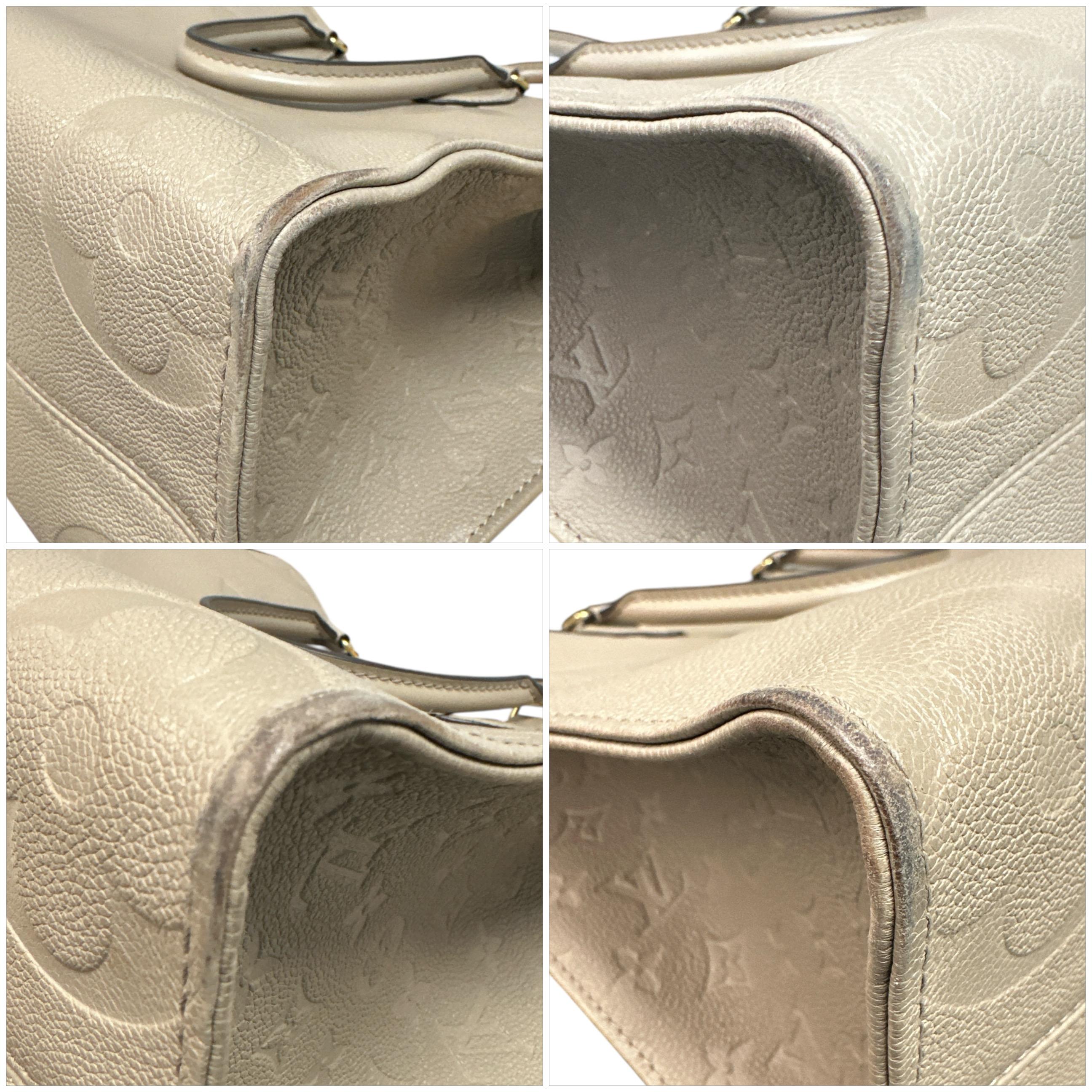 Louis Vuitton Beige Monogram Empreinte Leather Onthego MM Tote For Sale 3