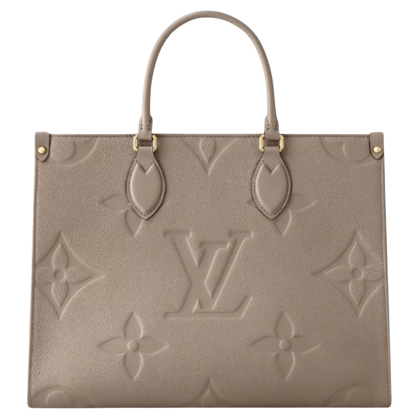 Louis Vuitton Beige Monogram Empreinte Leather Onthego MM Tote