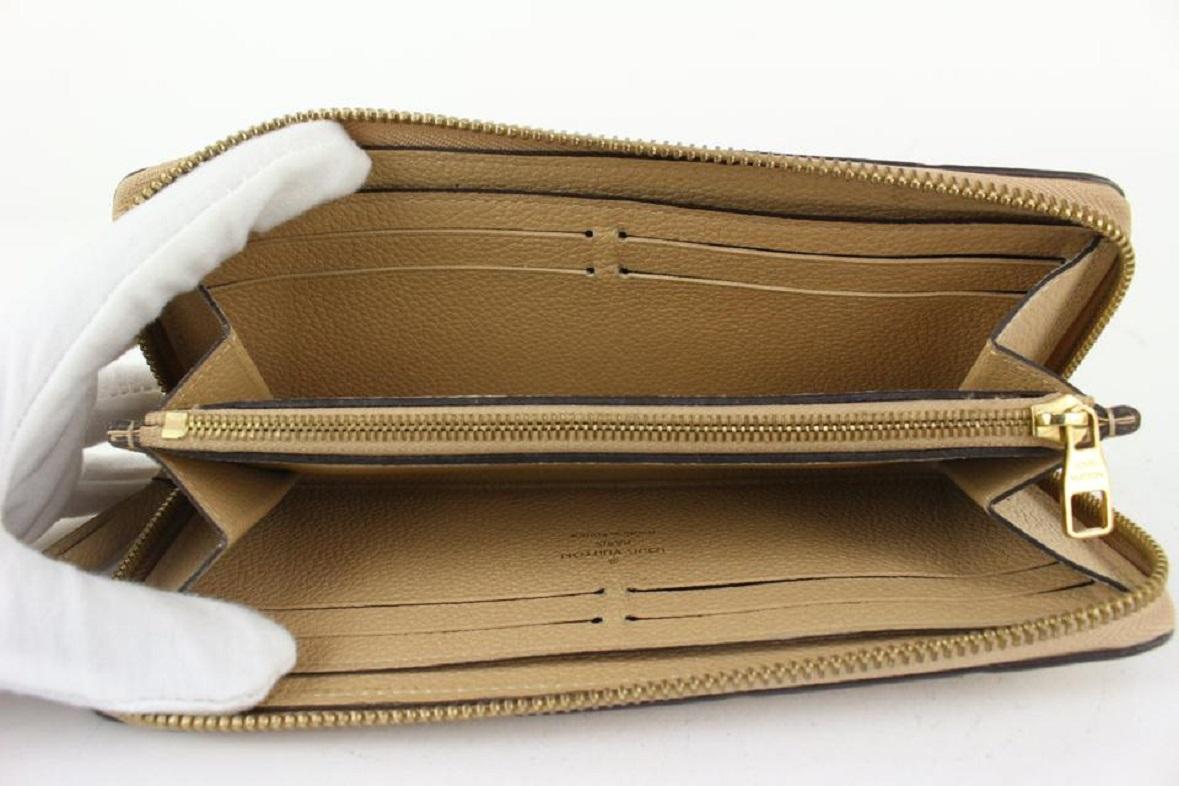 Women's Louis Vuitton Beige Monogram Empreinte Zippy Wallet Long Zip Around 101lv19