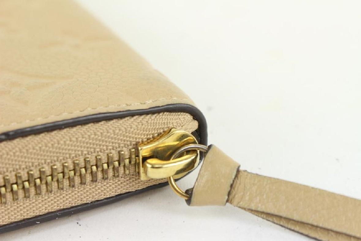 Louis Vuitton Beige Monogram Empreinte Zippy Wallet Long Zip Around 101lv19 4