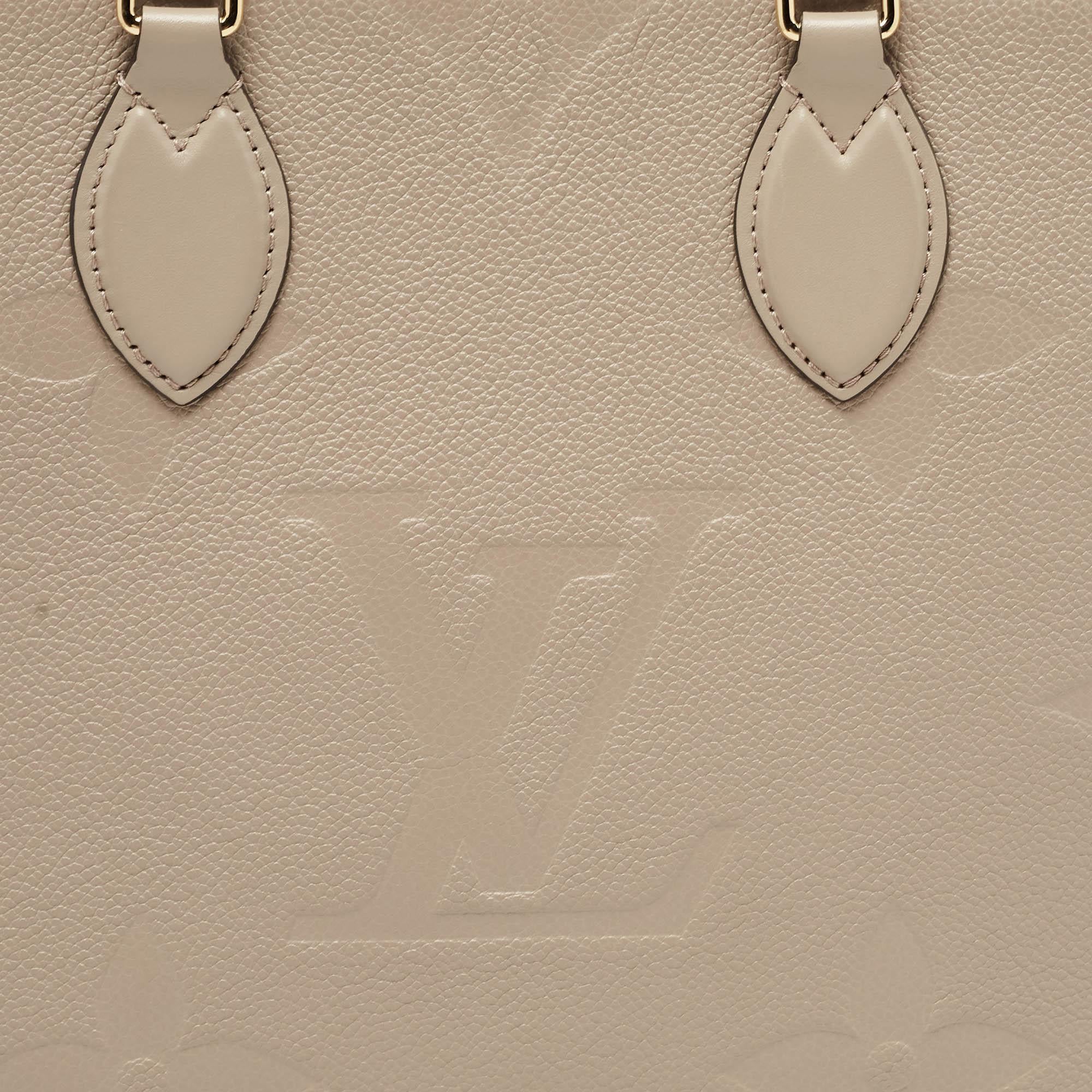 Louis Vuitton Beige Monogram Empriente Leather Giant Onthego MM Bag For Sale 1