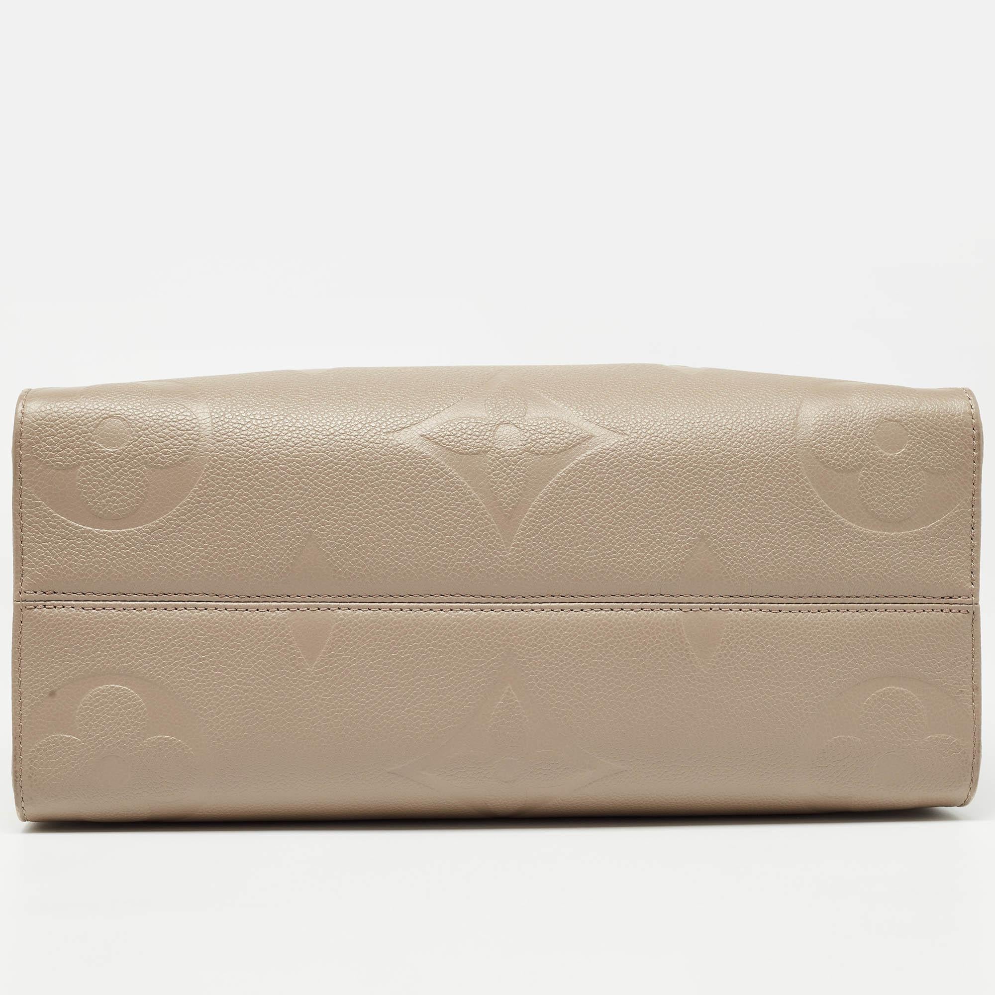 Louis Vuitton Beige Monogram Empriente Leather Giant Onthego MM Bag For Sale 2