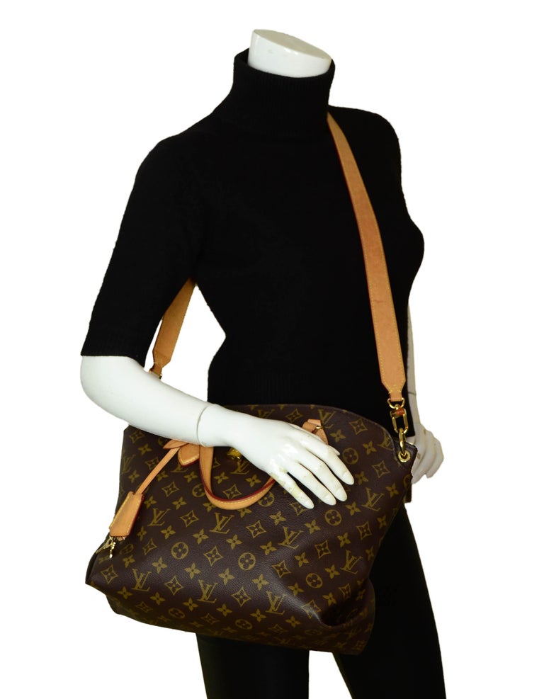Louis Vuitton Beige Monogram Flower MM Zipped Tote Bag w/ For Sale at 1stDibs