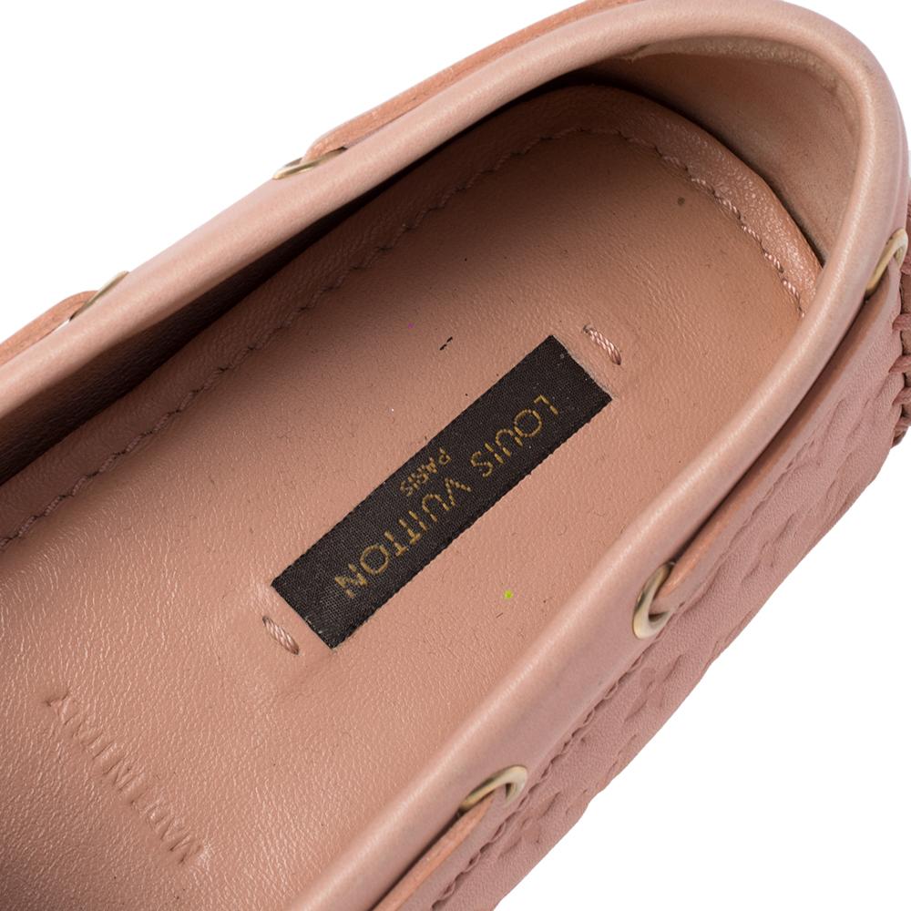 Louis Vuitton Beige Monogram Leather Gloria Bow Loafers Size 39 2