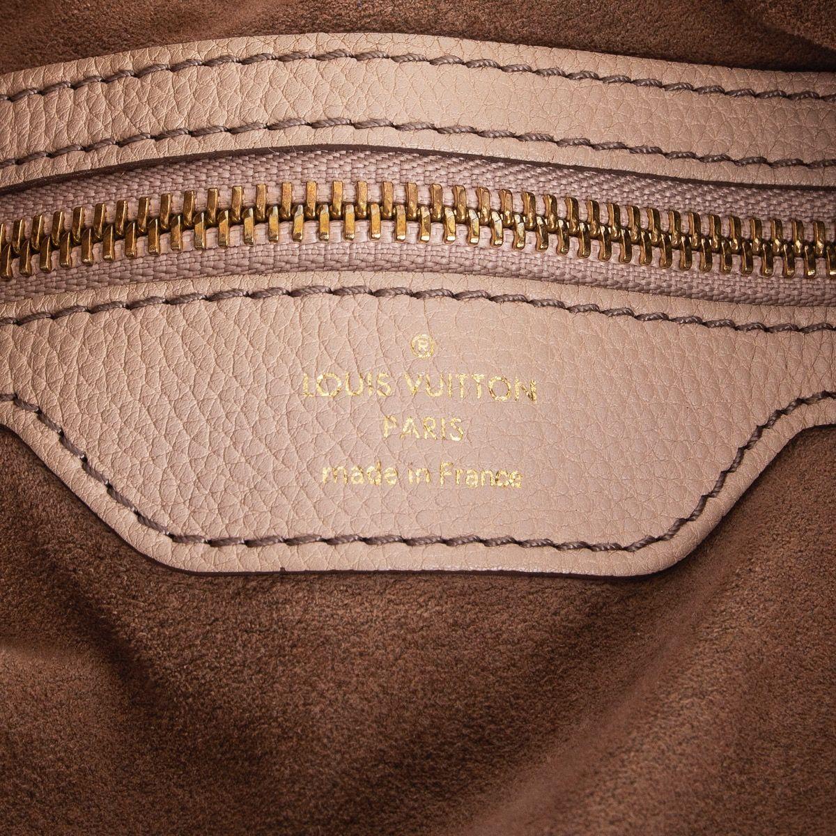 LOUIS VUITTON beige Monogram leather MAHINA GM Hobo Shoulder Bag 1