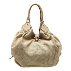 Louis Vuitton Beige Monogram Mahina Leather Surya XL Bag