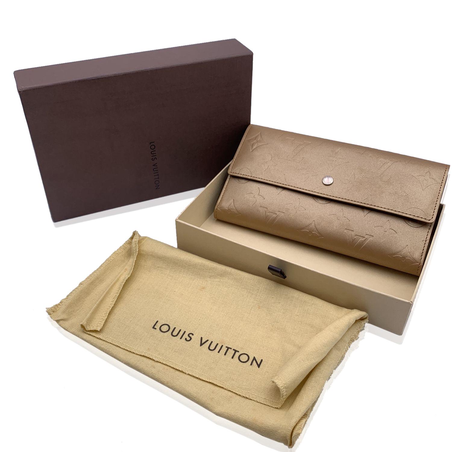 Louis Vuitton Beige Monogram Mat Leather Long International Wallet In Excellent Condition In Rome, Rome