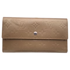 Vintage Louis Vuitton Beige Monogram Mat Leather Long International Wallet