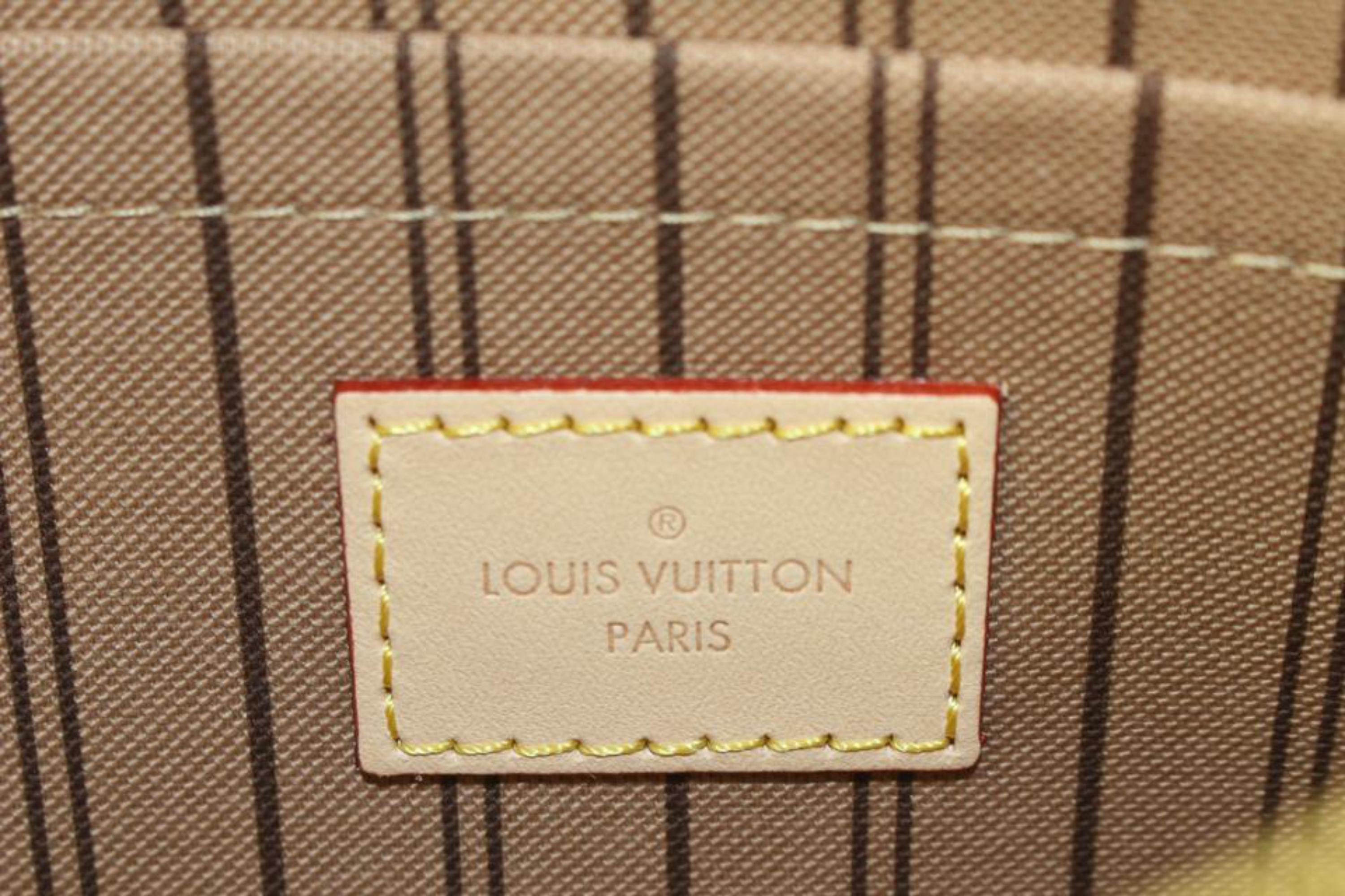 Louis Vuitton Beige Monogram Neverfull Pochette GM or MM 59lz84s For Sale 3