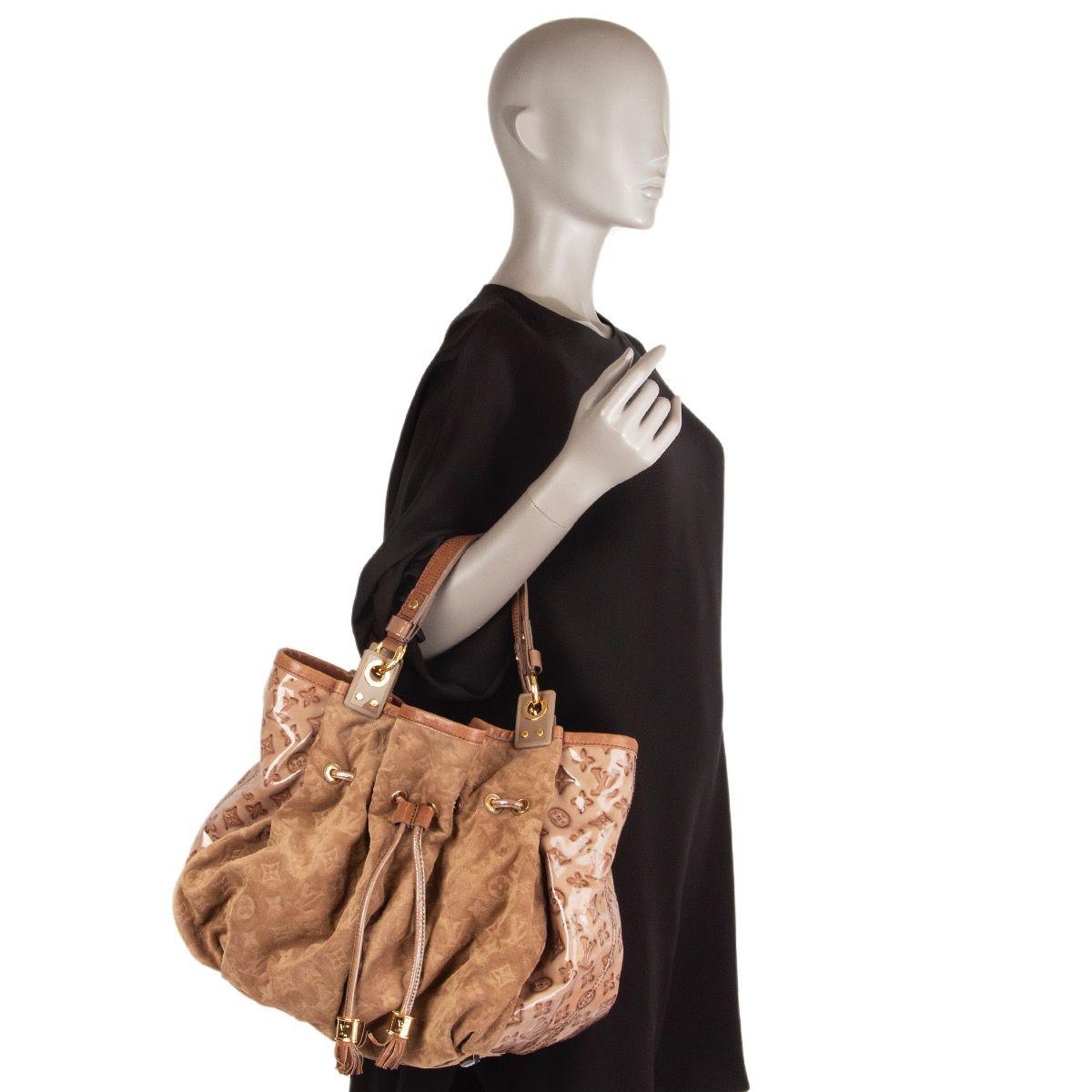 LOUIS VUITTON beige Monogram suede leather IRENE COCO Shoulder Bag LTD ED 1