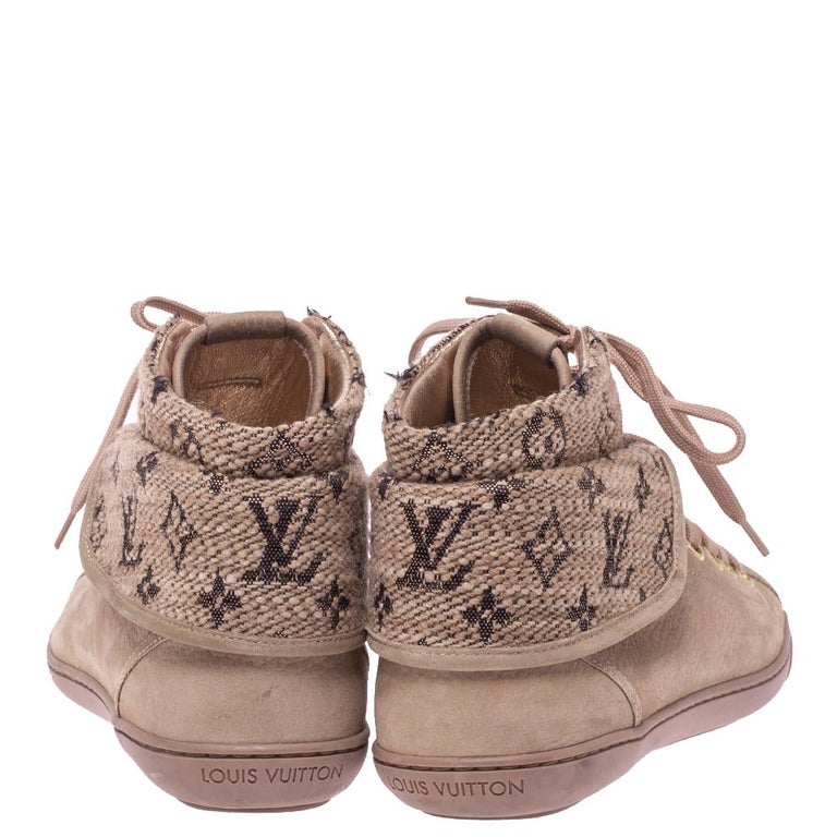 Louis Vuitton Beige Monogram Suede And Python Cliff Top Sneaker Boots Size  39 Louis Vuitton | The Luxury Closet